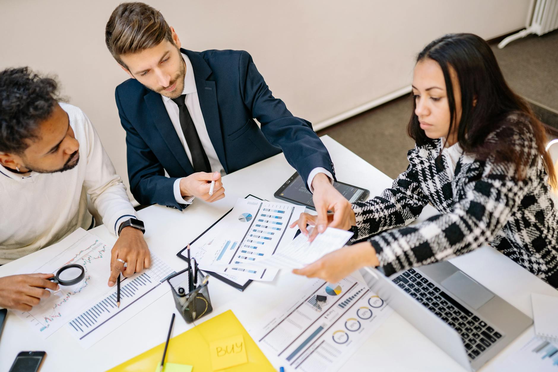 Business team developing artificial intelligence strategy and roadmap together