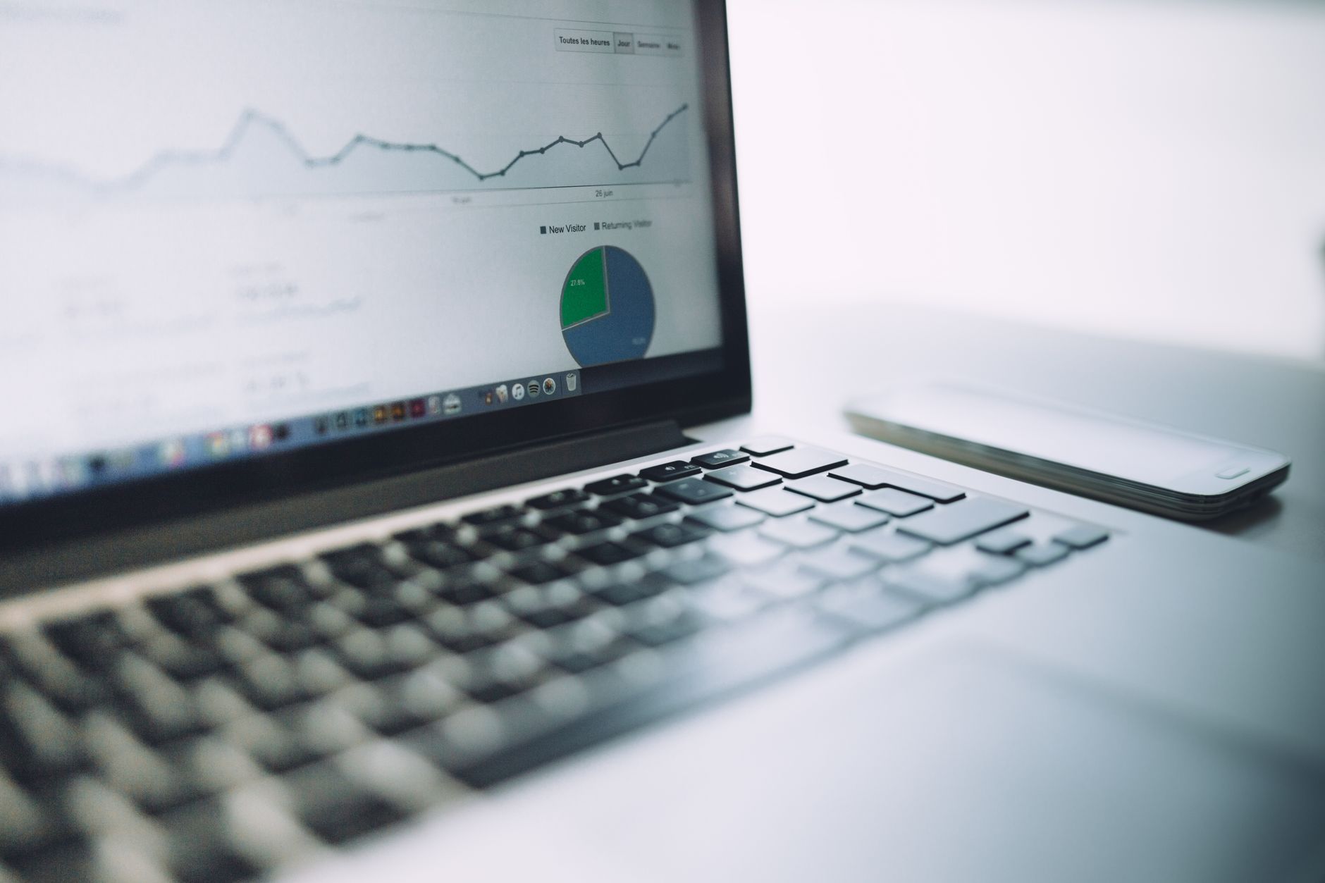 Business intelligence dashboard showing data analytics and KPI metrics